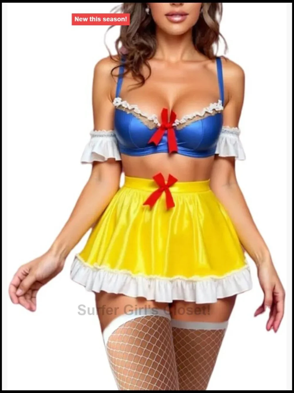 Sexy Snow White Lingerie Costume for Women Roleplay Halloween Cosplay Outfit